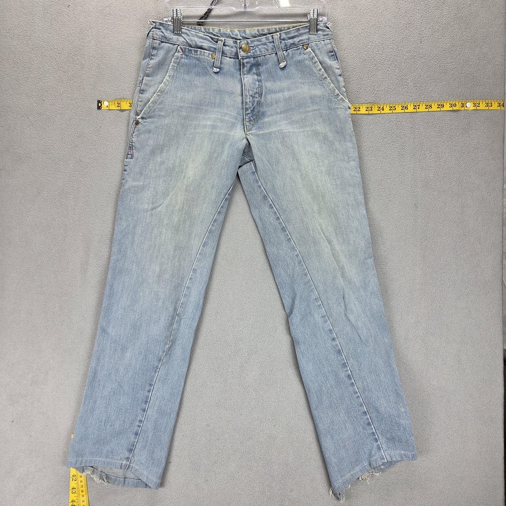 VTG Levis Engineered Jeans Womens Blue Twisted Zip Fly Altered Hem Fits 30x30